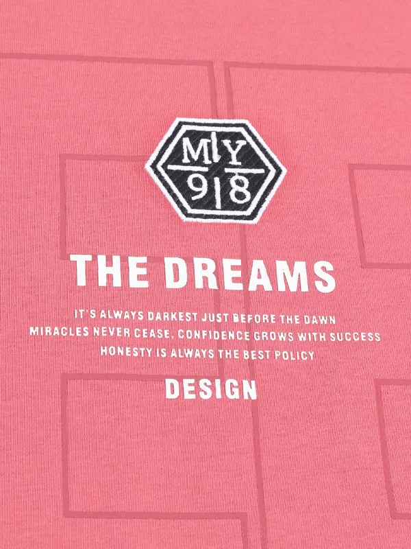 Mymera coral pink printed t shirt