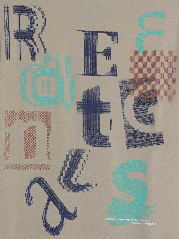 Mymera cotton beige round neck t shirt