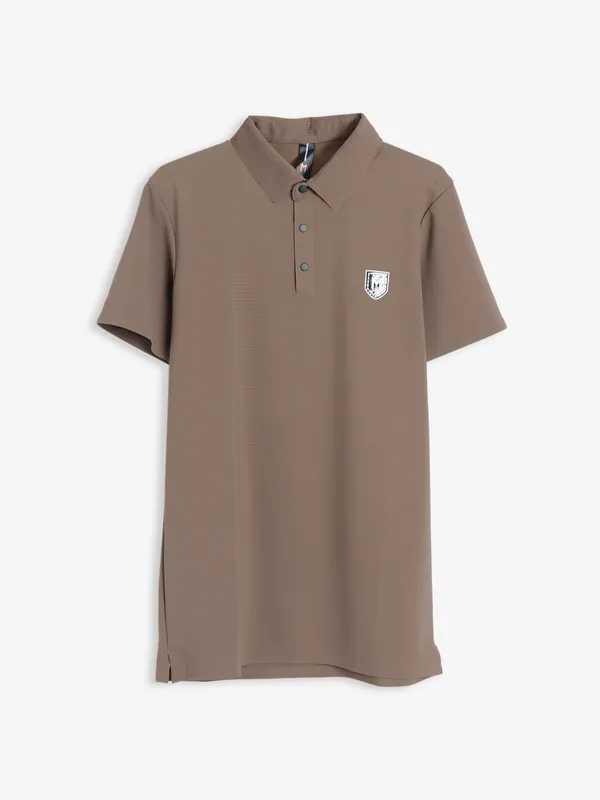 Mymera cotton brown plain t shirt