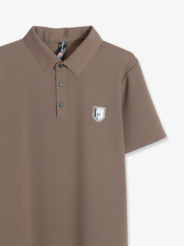 Mymera cotton brown plain t shirt