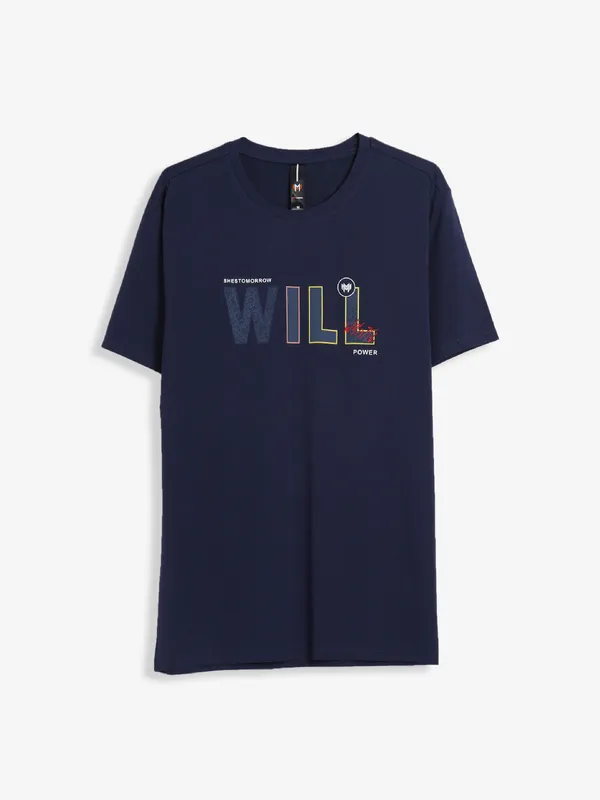 Mymera cotton navy slim fit t shirt