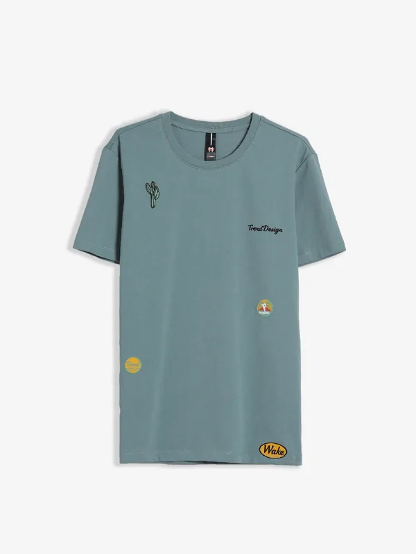 Mymera cotton sea green half sleeves t shirt