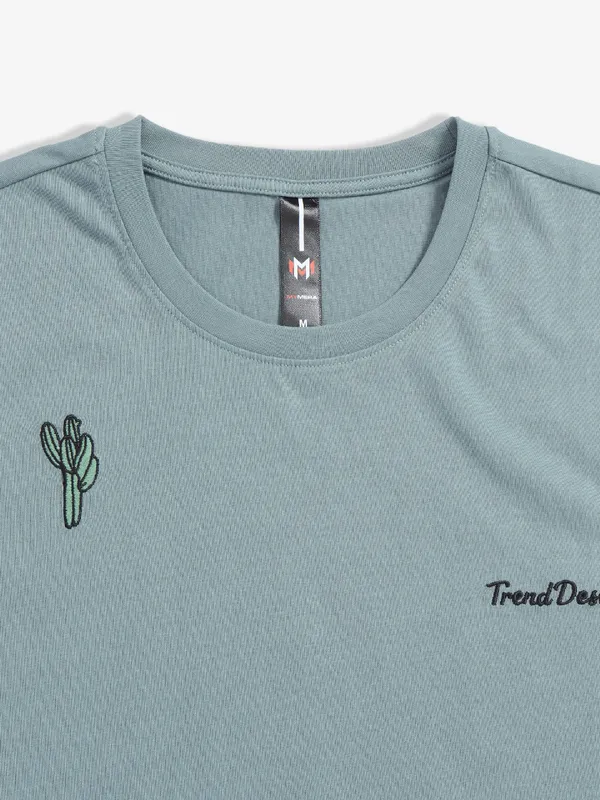 Mymera cotton sea green half sleeves t shirt