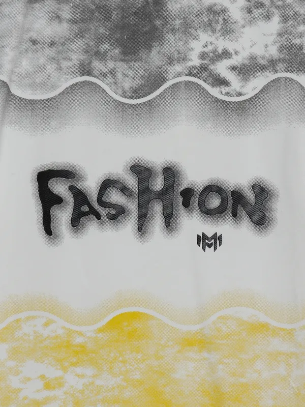Mymera cotton white printed t shirt