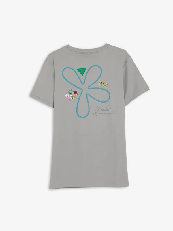 Mymera grey printed t shirt