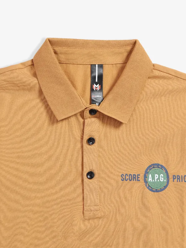 Mymera khaki cotton polo t shirt