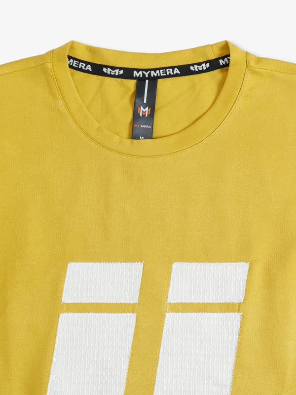 Mymera mustard yellow printed t shirt