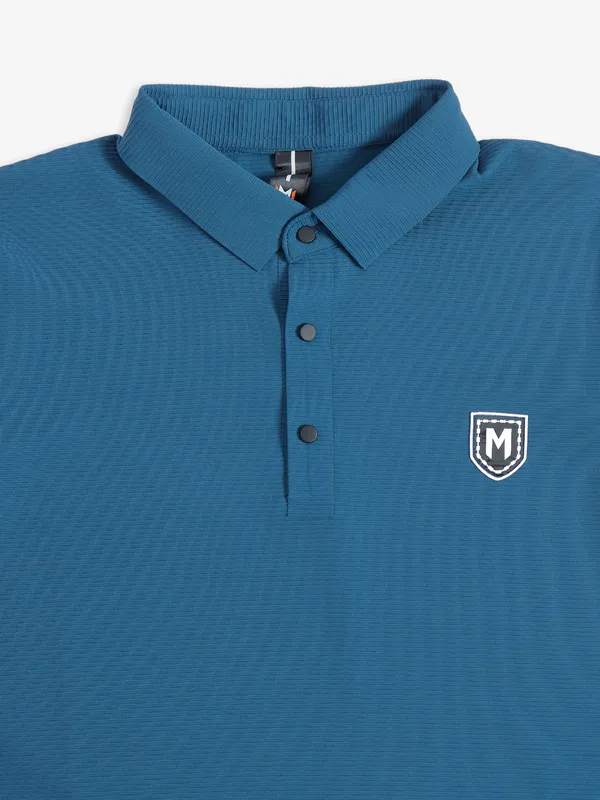 Mymera plain blue cotton polo t shirt