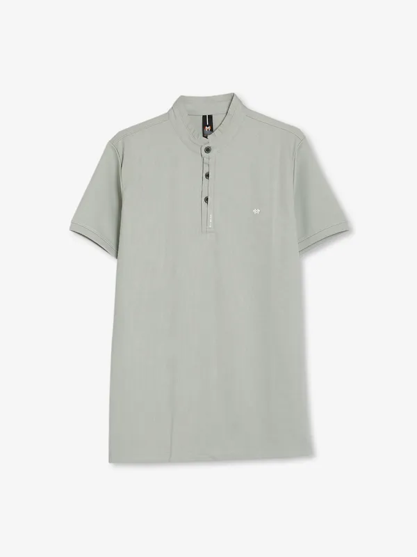 Mymera sage green plain cotton t shirt