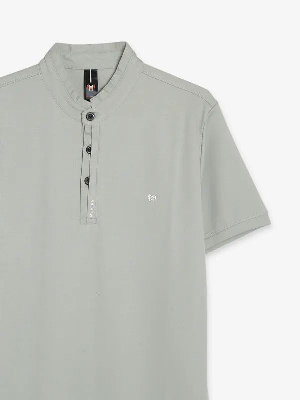 Mymera sage green plain cotton t shirt