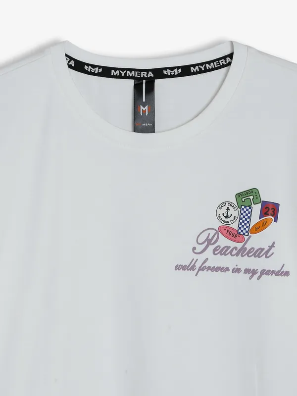 Mymera white printed t shirt