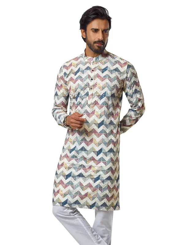 Awesome cotton multi color printed kurta