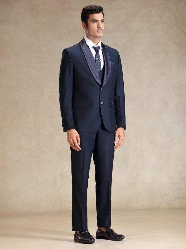 Navy 5 pcs coat suit for cocktail party