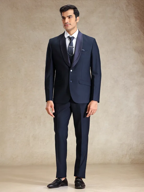 Navy 5 pcs coat suit for cocktail party