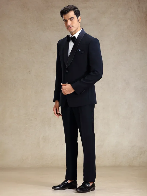 Navy 5 pcs polyster tuxedo suit for party