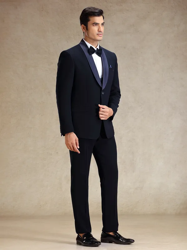 Navy 5 pcs polyster tuxedo suit for party