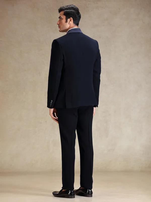 Navy 5 pcs polyster tuxedo suit for party