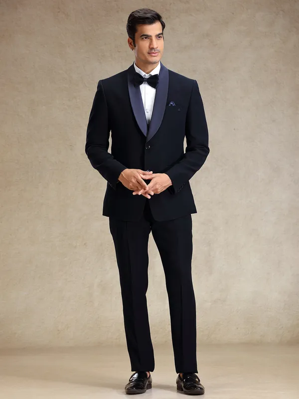 Navy 5 pcs polyster tuxedo suit for party