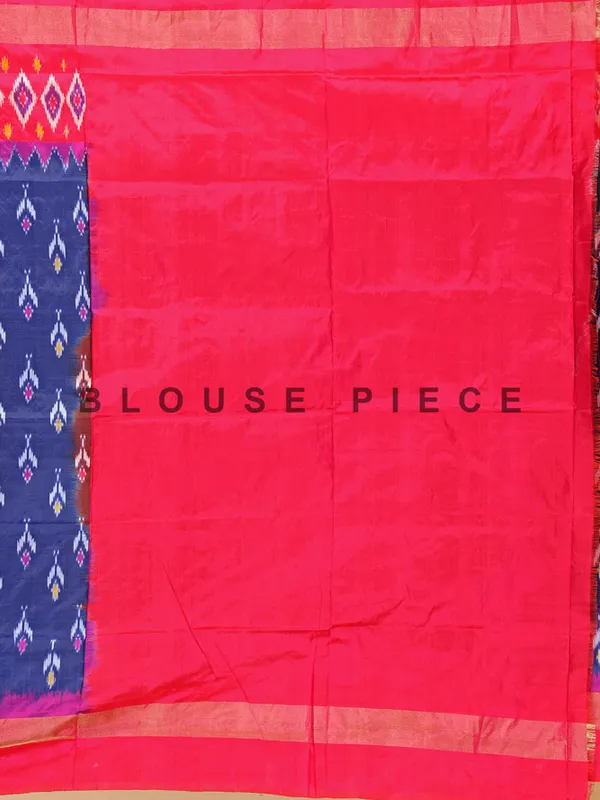 Navy and red patola silk printed saree