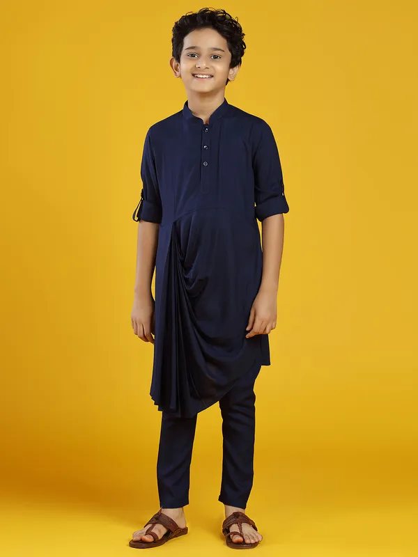 Navy boys silk waistcoat set for wedding