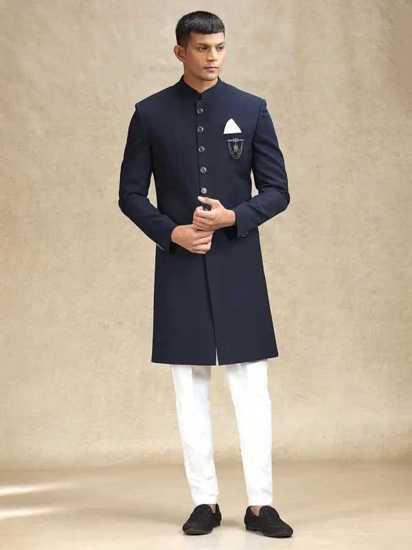Navy charming indo western for reception