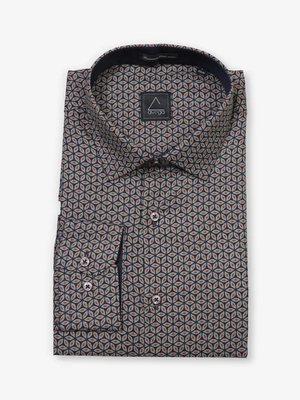 Navy cotton party shirt with print