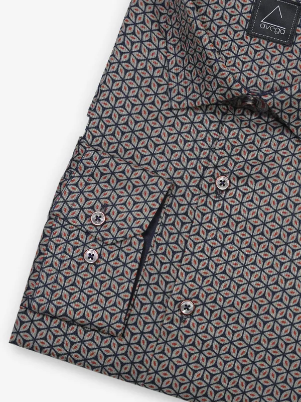 Navy cotton party shirt with print