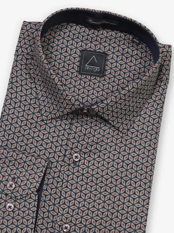 Navy cotton party shirt with print