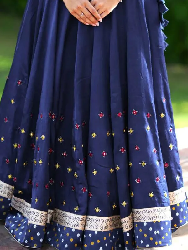 Navy cotton silk navratri chaniya choli