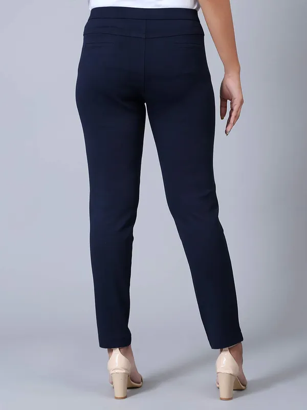 Navy cotton solid jeggings