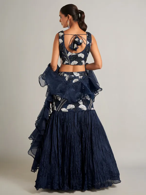 Navy designer lahenga choli for party