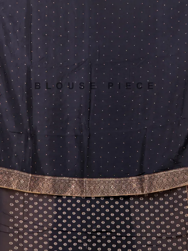 Navy dola silk saree for wedding wear