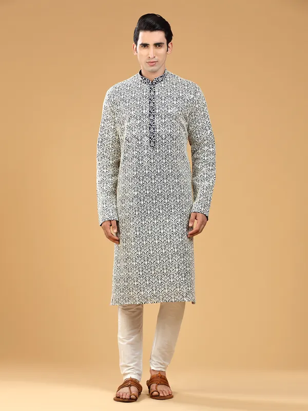 Navy georgette  Men Kurta pajama for festive