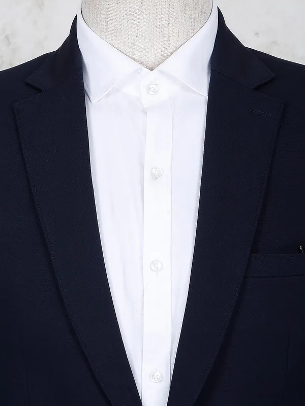Navy hue terry rayon party function blazer