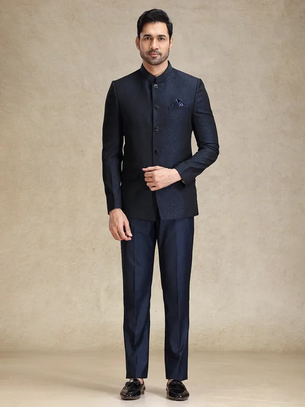Navy jodhpuri bandh gala jacket suit