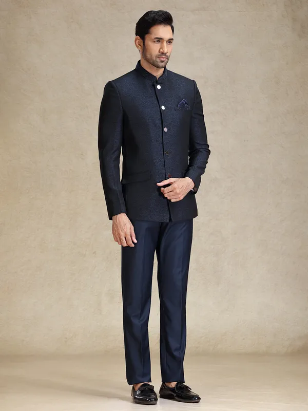 Navy jodhpuri bandh gala jacket suit