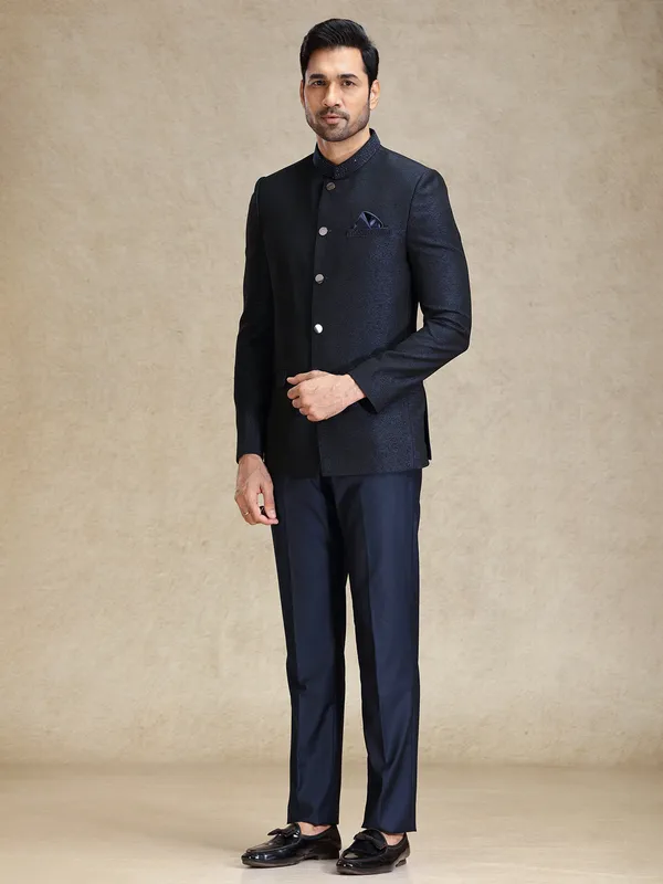 Navy jodhpuri bandh gala jacket suit