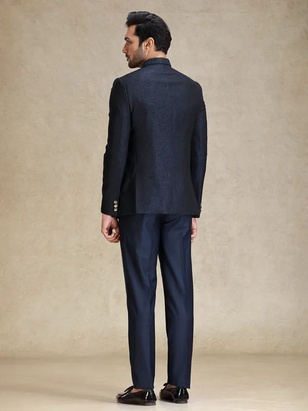 Navy jodhpuri bandh gala jacket suit