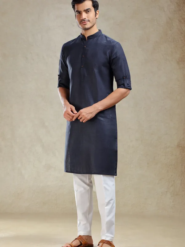 Navy kurta set for family gathering