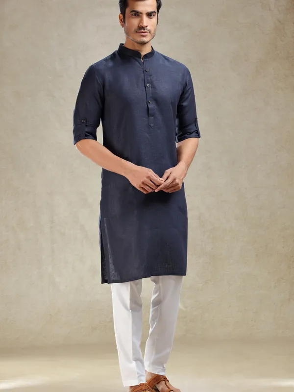 Navy kurta set for family gathering