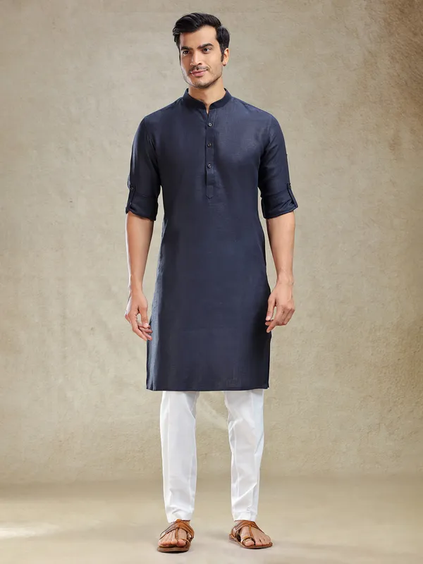 Navy kurta set for family gathering