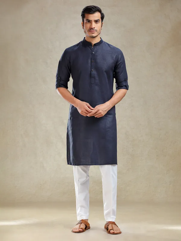 Navy kurta set for family gathering