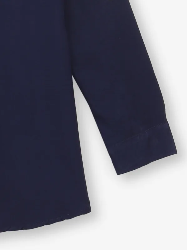 Navy plain georgette top for women