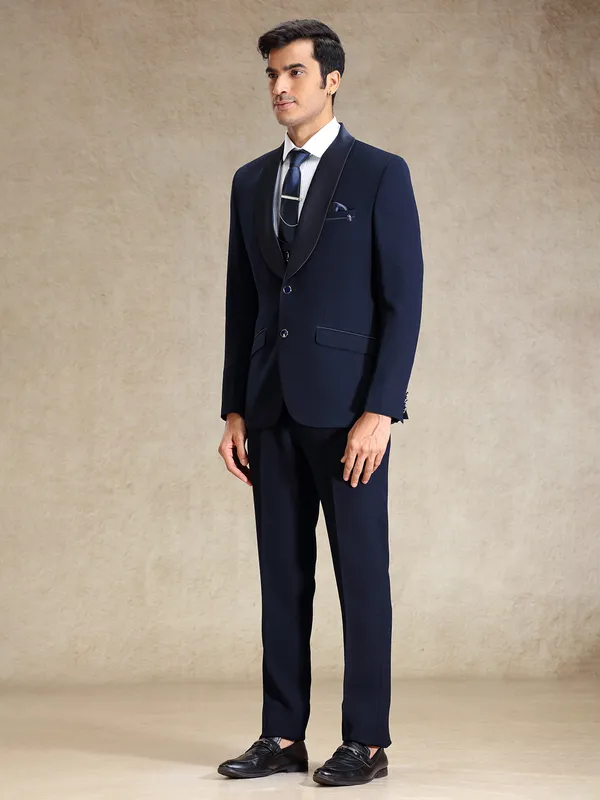 Navy polyster reception wear coat suit