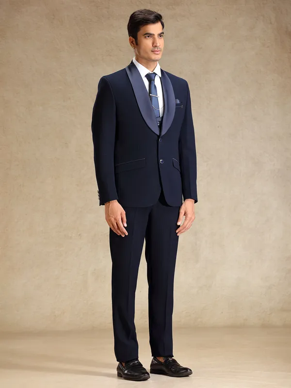 Navy polyster reception wear coat suit