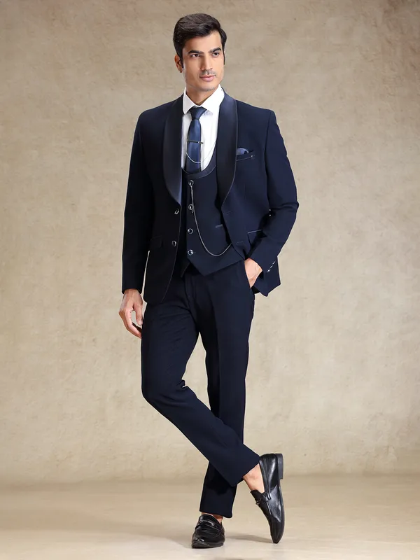 Navy polyster reception wear coat suit