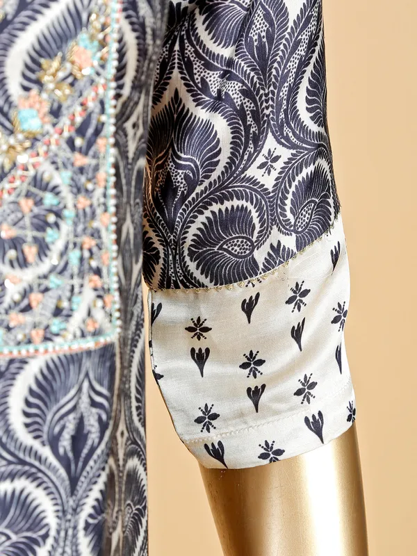 Navy printed kurti with pant