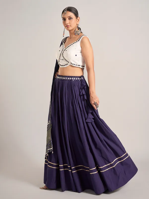 Navy silk navratri wear chaniya choli