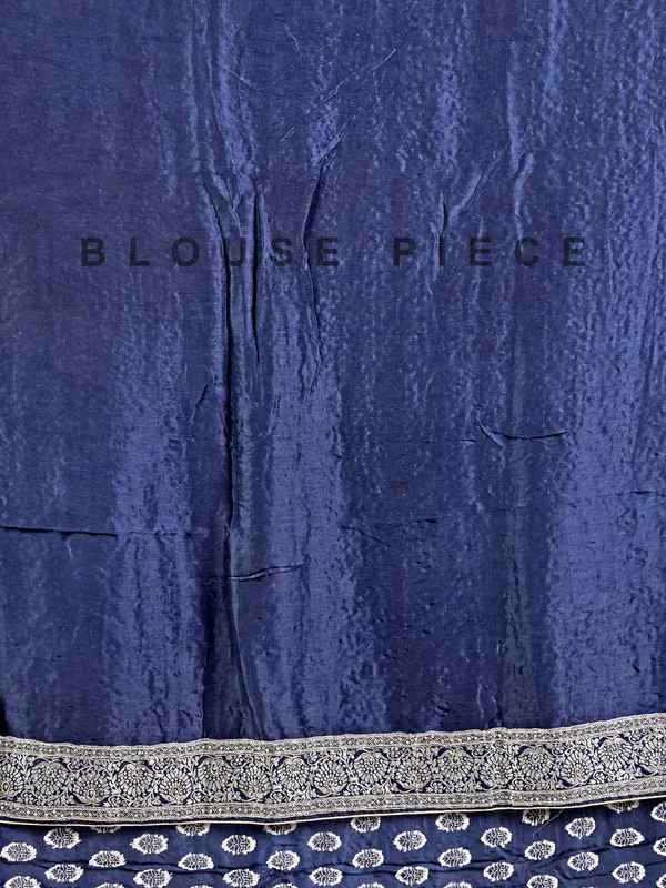 Navy silk saree with heavy work