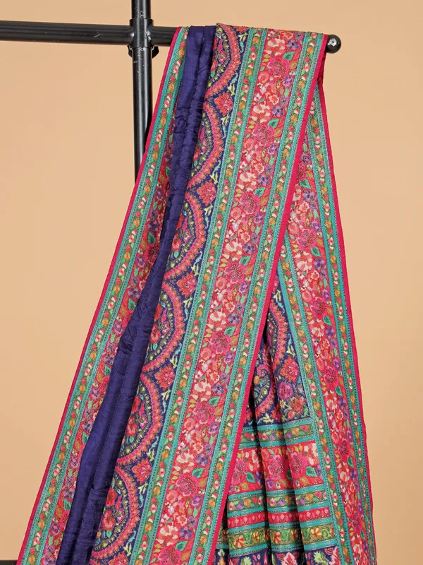 Navy silk zari weaving saree for women